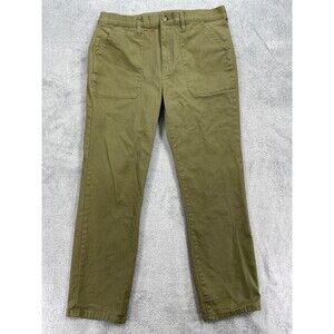 J.Crew Chino Pants Womens 29 Olive Green Cotton Straight Leg Casual Outerwear